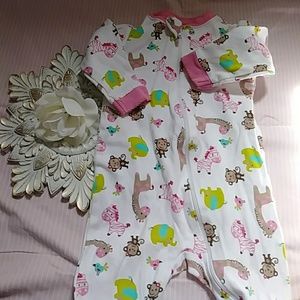 Garanimals monkey zebra print onesie